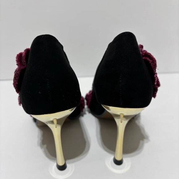 Betsey Johnson Women’s Rossa Black/Pink High Heel Pumps, Size 6.5 M - Picture 4 of 6